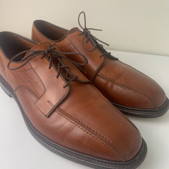 Allen Edmonds Dawson Conac Brown Leather Split Toe Oxfords Mens 11.5 D USA main image 11